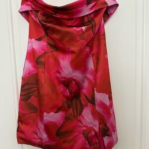 Elegant Strapless Floral Dress